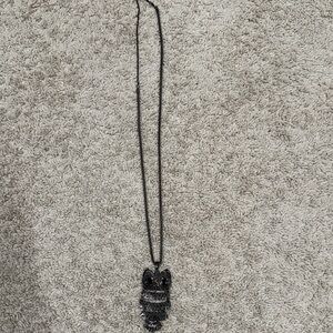 Black Owl Pendant Necklace